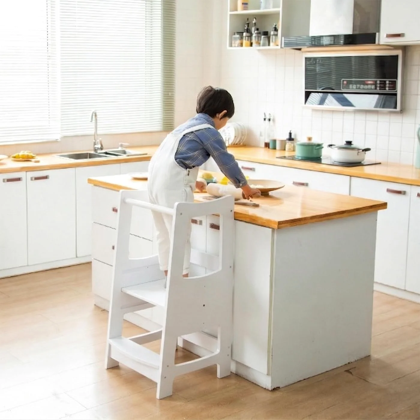 EGREE Toddler Kitchen Step Stool in a kitchen